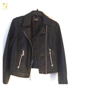 Women’s black leather Express jacket